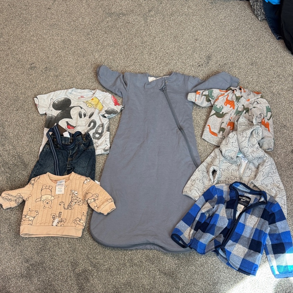 Bundle of boys 3 to 18 month clothing - Disney, Carters, Osh Gosh and More